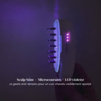 Embout Scalp Stim OYYO PRO+ — picots métal avec EMS et LED violette pour massage du cuir chevelu